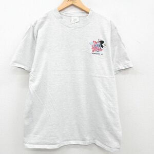 XL/古着 半袖 ビンテージ Tシャツ メンズ 90s プラネットハリウッド ワシントンDC コットン クルーネック 薄グレー 霜降り 23jun17 中