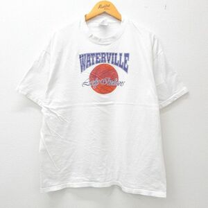 XL/古着 ヘインズ 半袖 ビンテージ Tシャツ メンズ 00s バスケットボール ウォータービル 大きいサイズ コットン クルーネック 白 ホワ