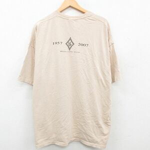 XL/古着 半袖 ビンテージ Tシャツ メンズ 00s JOHN GEORGES 大きいサイズ コットン クルーネック ベージュ カーキ 23apr21 中古