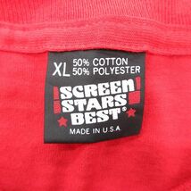 XL/古着 半袖 ビンテージ Tシャツ メンズ 80s SBD SHOW 大きいサイズ クルーネック 赤 レッド 23jul04 中古_画像5