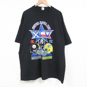 XL/古着 半袖 Tシャツ メンズ NFL ピッツバーグスティーラーズ グリーンベイパッカーズ 大きいサイズ コットン クルーネック 黒 ブラッ