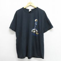 XL/古着 半袖 ビンテージ Tシャツ メンズ 00s 兵士 大きいサイズ コットン クルーネック 黒 ブラック 23jun21 中古_画像2