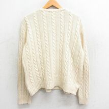 L/古着 ジェイクルー J.CREW 長袖 ケーブル セーター メンズ 00s コットン クルーネック 生成り 23dec01 中古 ニット トップス_画像3