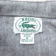 XL/古着 ラコステ LACOSTE IZOD 長袖 ブランド ニット カーディガン メンズ 90s ワンポイントロゴ アクリル Vネック グレー 23oct03 中_画像3