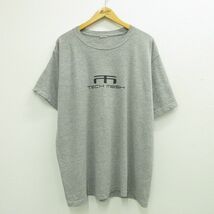 XL/古着 半袖 ビンテージ Tシャツ メンズ 00s TECH MESH 大きいサイズ クルーネック グレー 霜降り 23jul07 中古_画像1