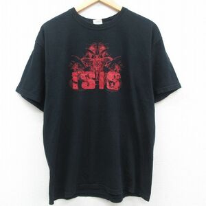 L/古着 半袖 ビンテージ ロック バンド Tシャツ メンズ 00s アイシス コットン クルーネック 黒 ブラック 23apr04 中古