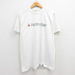 L/古着 半袖 ビンテージ Tシャツ メンズ 90s アシュトンテイト ソフトウェア クルーネック 白 ホワイト 23jul20 中古