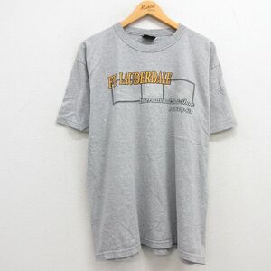 XL/古着 半袖 ビンテージ Tシャツ メンズ 00s ボート クルーネック グレー 霜降り 23may10 中古