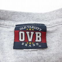 XL/古着 半袖 ビンテージ Tシャツ メンズ 00s OVB 星条旗 刺繍 クルーネック グレー 霜降り 23aug19 中古_画像3