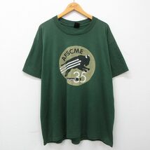 XL/古着 半袖 ビンテージ Tシャツ メンズ 90s バッファロー AFSCME 大きいサイズ クルーネック 濃緑 グリーン 23jun15 中古_画像1