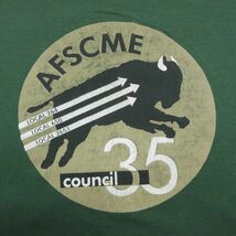 XL/古着 半袖 ビンテージ Tシャツ メンズ 90s バッファロー AFSCME 大きいサイズ クルーネック 濃緑 グリーン 23jun15 中古_画像2