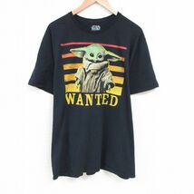 XL/古着 半袖 Tシャツ メンズ ドラマ スターウォーズ STAR WARS マンダロリアン ザチャイルド グローグー 大きいサイズ コットン クル_画像1