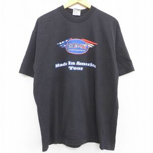 XL/古着 半袖 ビンテージ ロック バンド Tシャツ メンズ 00s リッキーリー コットン クルーネック 黒 ブラック 22apr22 中古