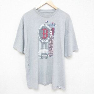 XL/古着 マジェスティック 半袖 Tシャツ メンズ MLB ボストンレッドソックス ワールドシリーズ チャンピオンズ 大きいサイズ クルーネ