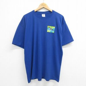 XL/古着 半袖 ビンテージ Tシャツ メンズ 00s タカ クルーネック 青 ブルー 23aug28 中古