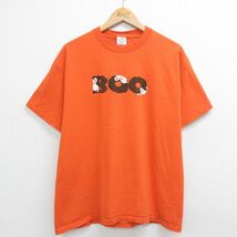 L/古着 半袖 ビンテージ Tシャツ メンズ 00s BOO おばけ コットン クルーネック オレンジ 23jul18 中古_画像1