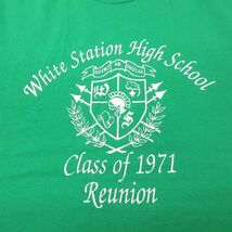 L/古着 半袖 ビンテージ Tシャツ メンズ 90s White Station 学校 クルーネック 緑 グリーン 23jul14 中古_画像2