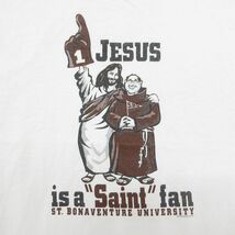 L/古着 半袖 ビンテージ Tシャツ メンズ 00s JESUS セントボナベンチャー大学 コットン クルーネック 白 ホワイト 23jun24 中古_画像2