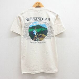 M/古着 半袖 ビンテージ Tシャツ メンズ 00s シェナンドー国立公園 クルーネック 生成り 23jun24 中古