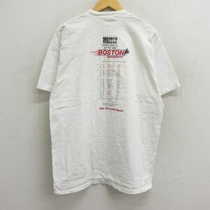 XL/古着 半袖 ビンテージ Tシャツ メンズ 90s ボストン 大学 バスケットボール コットン クルーネック 白 ホワイト 23jul24 中古