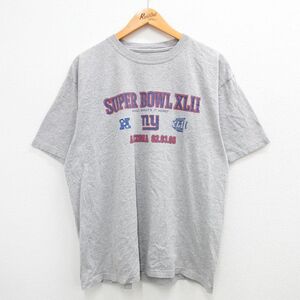 XL/古着 リーボック 半袖 ビンテージ Tシャツ メンズ 00s NFL ニューヨークジャイアンツ アリゾナ クルーネック グレー 霜降り アメフ