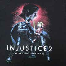 XL/古着 半袖 Tシャツ メンズ ゲーム インジャスティス2 バットマン BATMAN スーパーマン 大きいサイズ コットン クルーネック 黒 ブラ_画像2