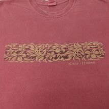 XL/古着 半袖 ビンテージ Tシャツ メンズ 00s ハイビスカス ハワイ 大きいサイズ コットン クルーネック 薄赤 レッド 23jul20 中古_画像3