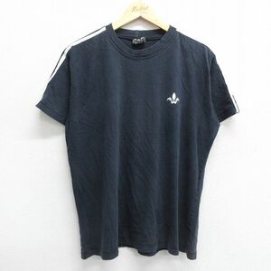 XL/古着 半袖 ビンテージ Tシャツ メンズ 00s ワンポイントロゴ コットン クルーネック 黒 ブラック 23jul22 中古