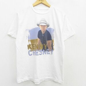 L/古着 半袖 ビンテージ ロック バンド Tシャツ メンズ 00s ケニーチェズニー クルーネック 白 ホワイト 22jun27 中古