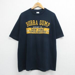 XL/古着 半袖 ビンテージ Tシャツ メンズ 00s BUBBA GUMP 大きいサイズ コットン クルーネック 紺 ネイビー 23sep08 中古