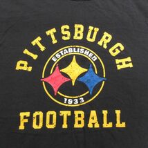 XL/古着 半袖 Tシャツ メンズ NFL ピッツバーグスティーラーズ 大きいサイズ コットン クルーネック 黒 ブラック アメフト スーパーボ_画像2