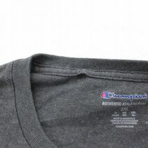 XL/古着 チャンピオン champion 半袖 ブランド Tシャツ メンズ ビッグロゴ 大きいサイズ クルーネック 濃グレー 霜降り 23aug26 中古_画像4