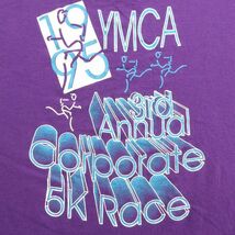L/古着 半袖 ビンテージ Tシャツ メンズ 90s YMCA コットン クルーネック 紫 パープル 23jul01 中古_画像2