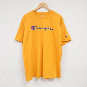 XL/古着 チャンピオン Champion 半袖 ブランド Tシャツ メンズ ビッグロゴ クルーネック 黄 イエロー 23jul12 中古