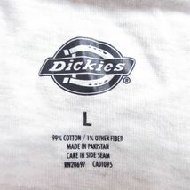 L/古着 ディッキーズ Dickies 半袖 ブランド Tシャツ メンズ 胸ポケット付き コットン クルーネック 薄グレー 霜降り 23may15 中古_画像3