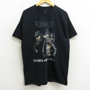 XL/古着 半袖 ロック バンド Tシャツ メンズ マックスウェル メアリーJブライジ コットン クルーネック 黒 ブラック 23jun28 中古