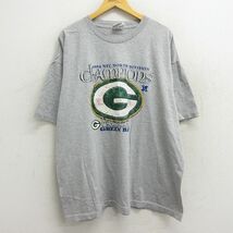 XL/古着 半袖 ビンテージ Tシャツ メンズ 00s NFL グリーンベイパッカーズ 大きいサイズ クルーネック グレー 霜降り アメフト スーパ_画像1
