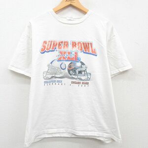 XL/古着 半袖 ビンテージ Tシャツ メンズ 00s NFL インディアナポリスコルツ シカゴベアーズ コットン クルーネック 白 ホワイト アメ