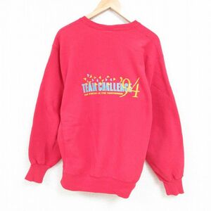 XL/古着 リー Lee 長袖 スウェット メンズ 90s SCMケミカルズ 大きいサイズ クルーネック 赤 レッド 23dec14 中古 スエット トレーナー