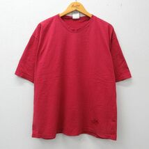 XL/古着 リーバイス Levis 半袖 ビンテージ Tシャツ メンズ 90s ワンポイントロゴ 大きいサイズ コットン クルーネック 濃ピンク系 23m_画像1