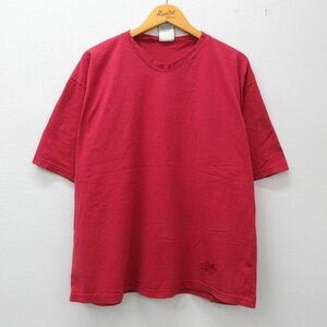 XL/古着 リーバイス Levis 半袖 ビンテージ Tシャツ メンズ 90s ワンポイントロゴ 大きいサイズ コットン クルーネック 濃ピンク系 23m