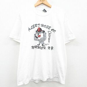 XL/古着 半袖 ビンテージ Tシャツ メンズ 90s 動物 大きいサイズ クルーネック 白 ホワイト 23apr06 中古