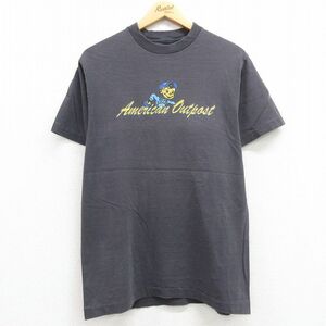 M/古着 半袖 ビンテージ Tシャツ メンズ 90s American Out Post クルーネック 黒 ブラック 23apr12 中古