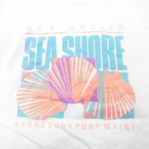 L/古着 半袖 ビンテージ Tシャツ メンズ 90s 貝 ラメ コットン クルーネック 白 ホワイト 23apr03 中古_画像2