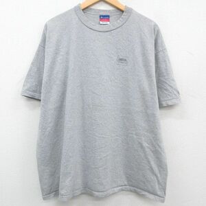 XL/古着 チャンピオン 半袖 ビンテージ Tシャツ メンズ 00s MBNA 大きいサイズ コットン クルーネック グレー 霜降り 23apr22 中古