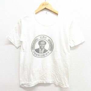 S/古着 半袖 ビンテージ Tシャツ メンズ 70s ジミーアケナ大統領 染込プリント クルーネック 白 ホワイト spe 23may09 中古