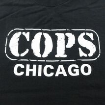 XL/古着 半袖 ビンテージ Tシャツ メンズ 90s COPS シカゴ 大きいサイズ コットン クルーネック 黒 ブラック spe 23may11 中古_画像2