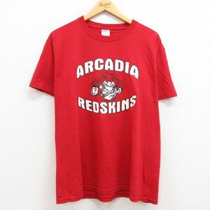 L/古着 半袖 ビンテージ Tシャツ メンズ 00s アルカディアレッドスキンズ クルーネック 赤 レッド 23may29 中古