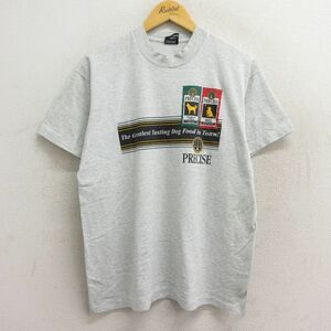 L/古着 半袖 ビンテージ Tシャツ メンズ 90s ドックワード クルーネック 薄グレー 霜降り 23jun06 中古