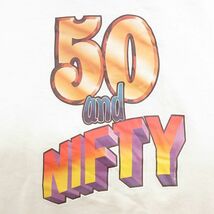 XL/古着 半袖 ビンテージ Tシャツ メンズ 90s 50 and NIFTY 大きいサイズ クルーネック 生成り 23jun03 中古_画像2